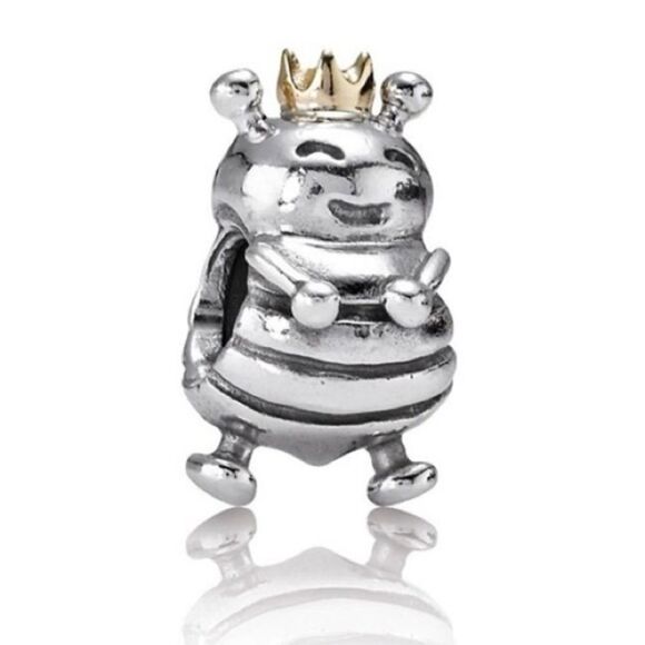 Pandora Retired Sterling Silver and 14k Gold Queen Bee 790227 Rare Charm - Picture 1 of 8